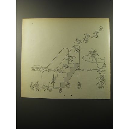 1953 Cartoon by George Price - Ducks Landing at Airport