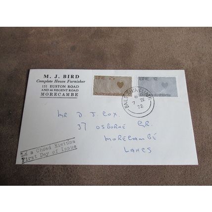 1972 Ireland / Eire FDC Postal Cover - Love heart