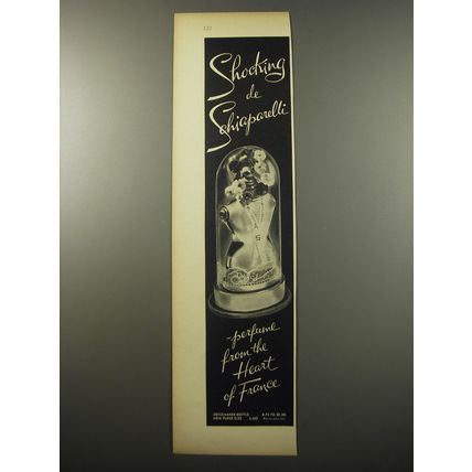 1955 Shocking de Schiaparelli Perfume Ad - perfume from the heart of France