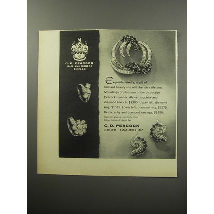 1955 C.D. Peacock Jewelry Ad - C.D. Peacock State and Monroe Chicago