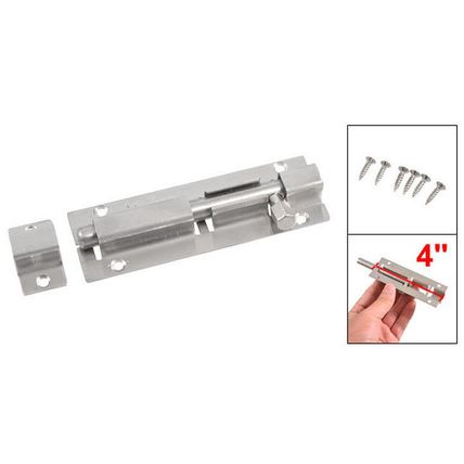 4" STRAIGHT SLIDE BOLT CHROME Bathroom/Toilet Cupboard Door Travis Perkins