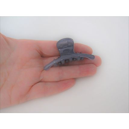 Small blue or gray hair claw clip for fine, thin hair