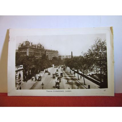 THAMES EMBANKMENT, LONDON used vintage postcard RP 1930 pm =