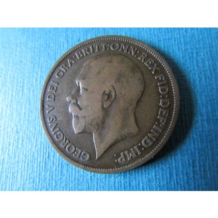 1918 H GEORGE V ONE PENNY HEATON MINT BIRMINGHAM FREE POST>