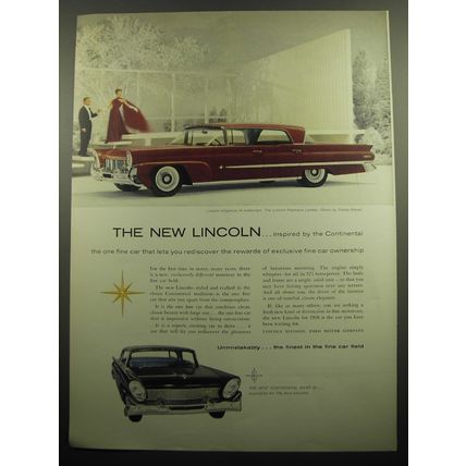 1958 Lincoln Premiere Landau Ad - Inspired by the Continental