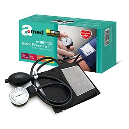 Amed Medical Aneroid Sphygmomanometer with Stethoscope - Professional Blood Pres