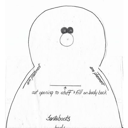 Paddleduck Lane Craft Pattern Santaboots 16” Tall Santa Decoration Project Cut