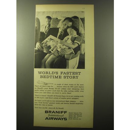 1960 Braniff International Airways Ad - World's fastest bedtime story