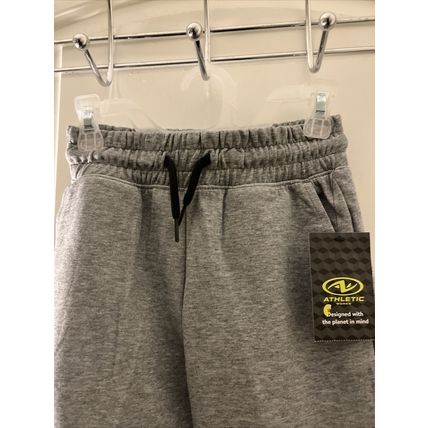 Athletic Works Boys Knit Jogger Track Pants Gray & Black Choose Your Size