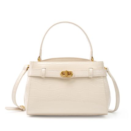 Women Tote Handbags Genuine Leather Shoulder Bags White