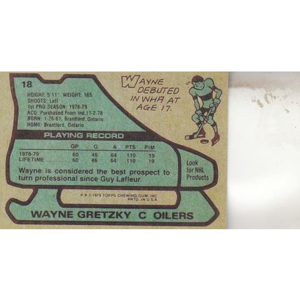 WAYNE GRETZKY ROOKIE 1979 AUTOGRAPHED EDMONTON OILERS HOF STANLEY CUP CHAMPION