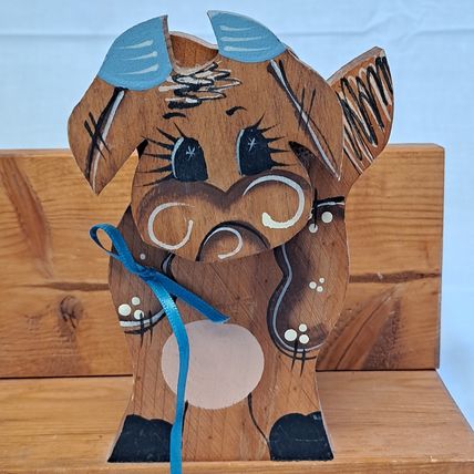 Wood COW NAPKIN Holder Stand Tabletop Counter Display Paper Plate Farm