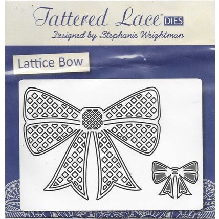 Tattered Lace. Lattice Bow Die Set. Die Cutting Cardmaking Scrapbooking Crafts