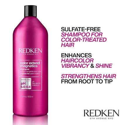 Redken Color Extend Magnetics Shampoo for Color-Treated Hair - Gently Cleanses &