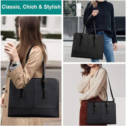 Laptop Bag for Women Leather Work Tote 15.6 Inch Laptop for Computer Bag Waterpr
