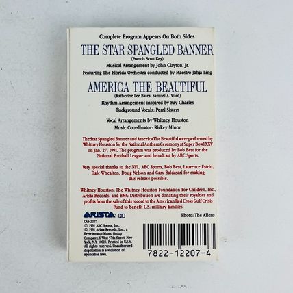 Whitney Houston – The Star Spangled Banner Cassette Tape Single CAS-2207