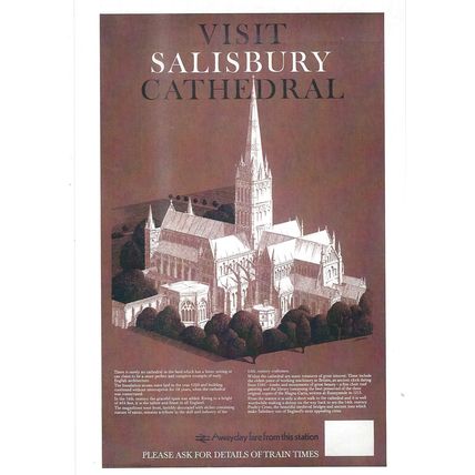 RAIL ADVERTISING AWAYDAY SALISBURY CATHREDRAL CARD NO10660157 UK FREE POST