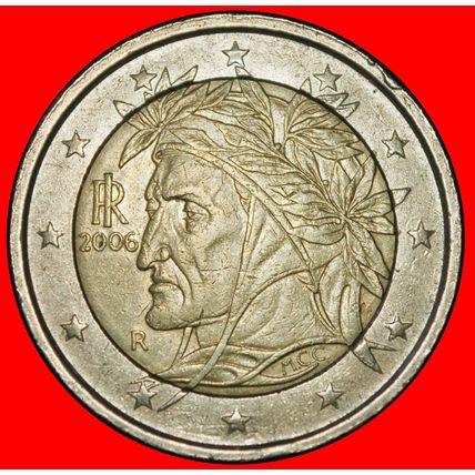 ⰆPHALLIC TYPE 2002-2007:ITALY★2 EUROS 2006R DANTE 1265-1321★LOW START★NO RESERVE