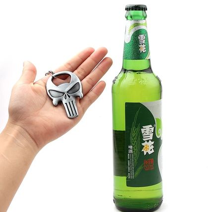 Vintage Skull Keychain Bottle Opener Metal Pendant Car Backpack Key Holder Gift