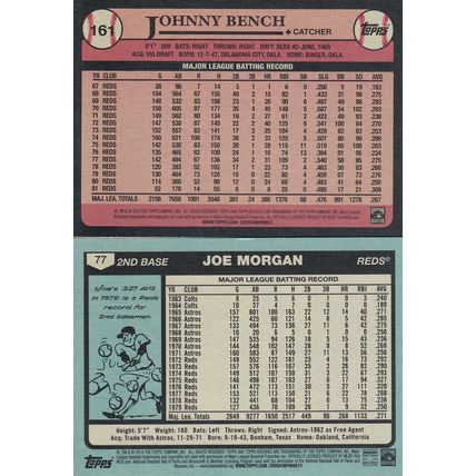JOE MORGAN & JOHNNY BENCH AUTO 2014 CINCINNATI REDS HOF WORLD CHAMPION PLAYERS