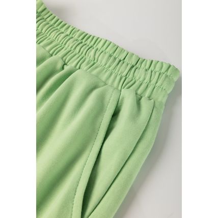 Meadow Mist Green Plus Size V Neck Drop Shoulder Tee Loose Shorts 2pcs Outfit