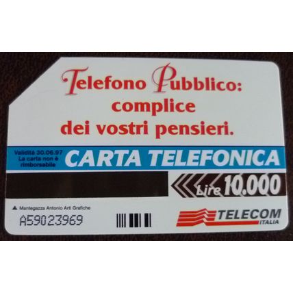 1997 Italian Telecom Italia illustrated used 10000 lire Phone Card Woman