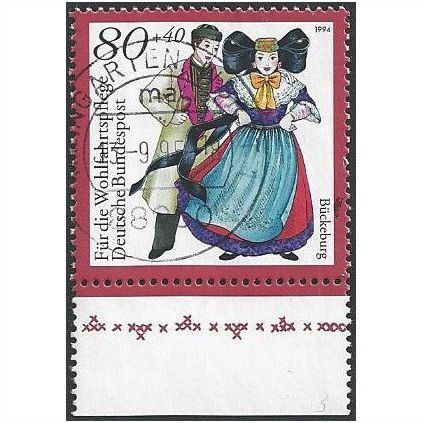 SG 2598: 80pf. + 40pf. multicoloured Traditional Costumes: Buckeburg.