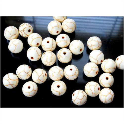 10 no. Modern Art Cream Reticulated10mm Beads Jewellery Making 2014