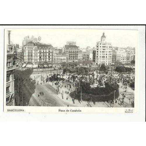 Spain BARCELONA Plaza de Cataluna Postcard by Mauri