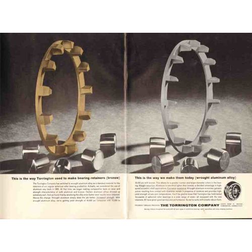 torrington company 1962 wrought aluminum alloy bearing vintage ad