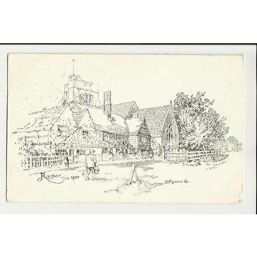 Sussex RUSPER Church Art Postcard by O. Pigrome
