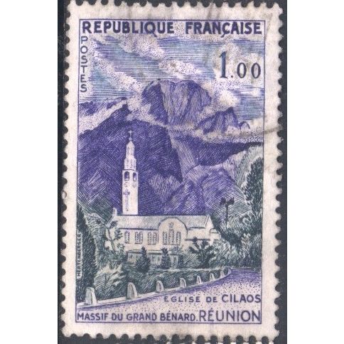 France 1960 - SG1467 - 1f - Cilaos Church, & Gt Bernard Mountains Reunion - used