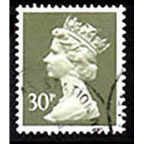 Great Britain 1989 Machin Queen Elizabeth II 30p Used Stamp. QE II