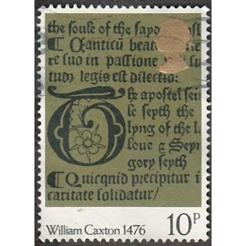 1976 500th Anniv of British Printing 10p Value. The Tretyse of Love. Fine Used