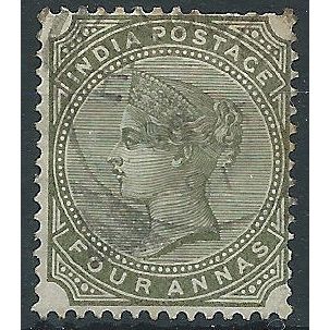 India 1885 SG95 4a Olive-Green Fine Used ..
