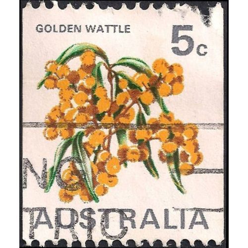 AUSTRALIA, FLOWERS, Golden Wattle, brown 1970, 5c