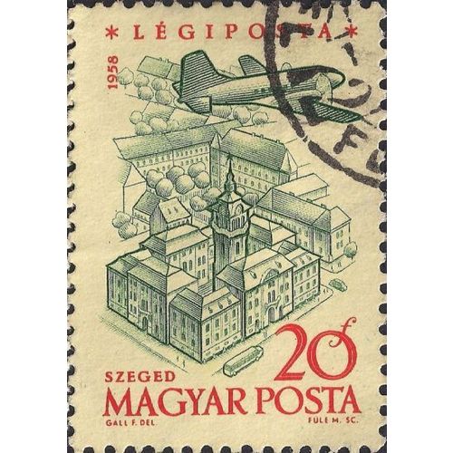 HUNGARY, AIR, Szeged Castle, yellow 1958, 20f, #.
