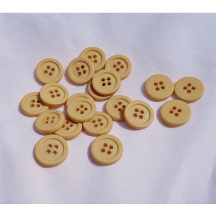 K20 Tan Light Brown 15mm Buttons 20 Pieces 7/16