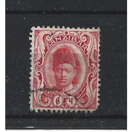 Zanzibar.SG227 6c Rose-Carmine.Fine Used.Jul24g
