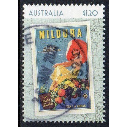 Australia 2023 Travel Posters - Mildura $1.20 Sheet Used