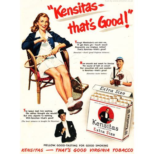 1952 Kensitas Cigarettes Full Page Vintage / Retro Magazine Advert