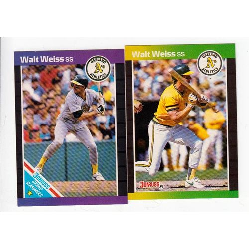 Lot of Two 1989 Donruss Walt Weiss cards #446, Grand Slammers insert #3