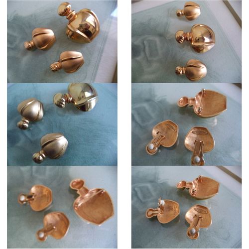 DIOR rare Parure Collector Gold Earrings Brooch Poison Perfume 90s Set