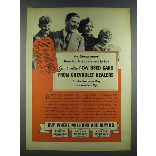 1937 Chevrolet Guaranteed OK Used Cars Ad - Preferred