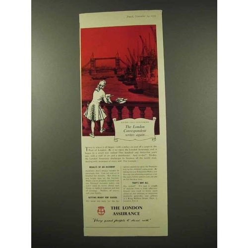 1956 London Assurance Ad - London Correspondent Writes
