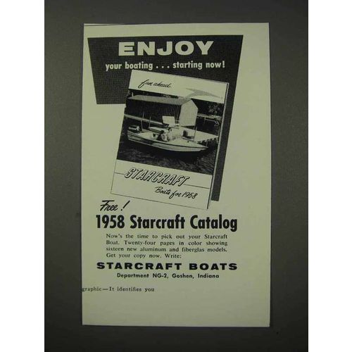 1958 Starcraft Boats Ad - Enjoy Your Boating