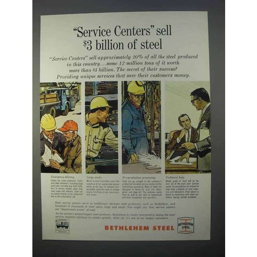 1966 Bethlehem Steel Ad - Service Centers Sell
