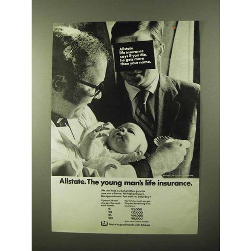 1971 Allstate Insurance Ad - Young Man's Life Insurance