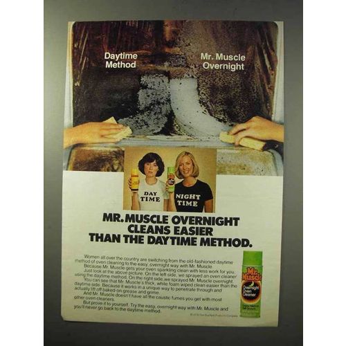 1977 Mr. Muscle Oven Cleaner Ad - Cleans Easier