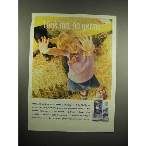 1998 Dial Antibacterial Hand Sanitizer Ad - No Germs